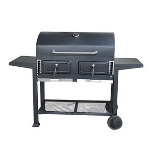 Produsen luar ruangan memasak besar troli arang BBQ Grill dengan sisi ganda meja - Product Image 4