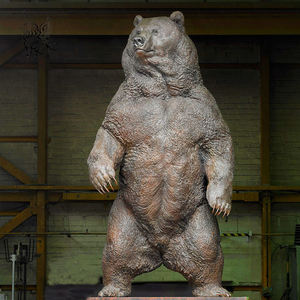Statua Decorativa da Esterno di Grande Orso <span class=keywords><strong>Kodiak</strong></span> Marrone in Bronzo, Sculture in Metallo di Grandi Animali Selvatici in Vendita - Product Image 1