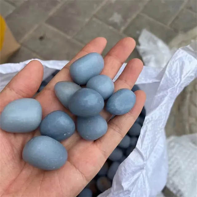 하이 퀄리티 결정 치유 돌 도매 20-30mm 천연 블루 angelite 선물 돌