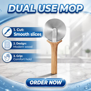 Cortador de rueda de <span class=keywords><strong>Pizza</strong></span> de acero inoxidable con mango de madera de oliva con logotipo personalizado de Casa Natural para amantes de la <span class=keywords><strong>Pizza</strong></span> - Product Image 4