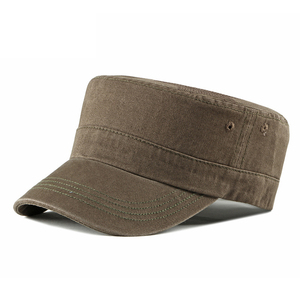 Cổ điển Flat Top rửa bông <span class=keywords><strong>Cadet</strong></span> Cap có thể điều chỉnh đồng bằng Mũ bóng chày Patrol Castro cap <span class=keywords><strong>hat</strong></span> - Product Image 3