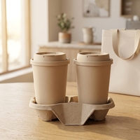 Gobelets à café jetables en papier kraft à double paroi de 8 oz avec logo personnalisé, revêtement PE, recyclables et compostables, couvercle à estampage à chaud