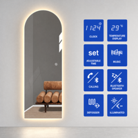 Miroir LED mural en forme d'arche, sans cadre, avec éclairage arrière, pour la maison et l'hôtel