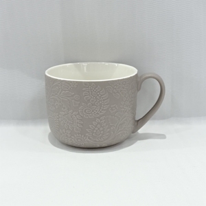 Wholesale Price Simple Solid Color Drinking Set Ceramic Mug Embossment Pattern Ceramic <b>Cup</b> Wholesale Ceramic Coffee Mugs - Product Image 4