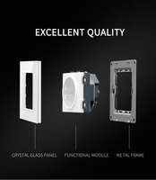 SIXWGH norme allemande 86 Style panneau de verre prise murale USB prise d'alimentation électronique avec double prise USB Max. Courant 16A
