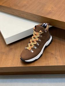 Bottes de randonnée pour hommes en cuir véritable à semelle épaisse de la série Moor de Burberries - Tendance de la mode, bout fermé pour le printemps, l'été, l'automne et l'hiver - Product Image 6