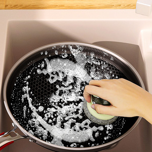 Kitchen Pot Cleaning <b>Brush</b> Nylon Washable <b>Scrub</b> <b>Brush</b> For Stain Remover Non Stick Oil Wash Refillable With Lid - Product Image 2