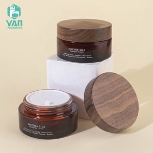 Yan Bao Bì Sang Trọng Đắt Nhất Vòng Thời Trang 100G Màu Đỏ Có Thể Tái Chế Thủy Tinh Vít Cap Jar Óc Chó Nắp Mặt Kem Cơ Thể Chà - Product Image 3