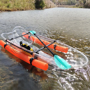 Kayak Transparent Portable 1 personne avec pagaie PC Kayaks en cristal à fond de verre Canoë de pêche - Product Image 2