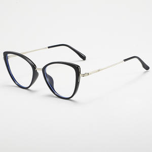 เฉียนไนแว่นตาผู้หญิงทรงแคทอายกรอบเต็มป้องกันแสงสีฟ้าเลนส์ Ac ดีไซน์ไม่สม่ำเสมอสไตล์ยุโรป - Product Image 1