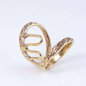 New Arrival Boho Floral Armor <b>Ring</b> Knuckle Brass Band <b>Women</b> Antique Finish Geometric Wire Double Finger for Wholesale OEM ODM - Product Image 4