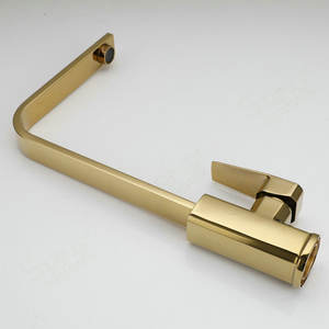 Grifos de Cocina Modernos Giratorios Cromados en Negro y Dorado T09, Grifo Monomando de Cerámica para Fregadero de Hotel - Product Image 6