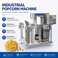 Machine à Popcorn Industrielle à Grande Capacité en Acier Inoxydable, Équipement de Production de Popcorn au Gaz pour Usine Alimentaire et Industrie des Snacks