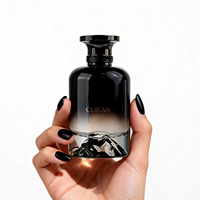 Vente flash - Flacon de parfum noir 30ml 50ml 100ml - Flacon de parfum en verre avec vaporisateur - Flacon de parfum rond personnalisé avec boîte