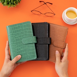 A6 PU จระเข้ Binder,ที่กำหนดเอง A5หนังวางแผนกับแหวนจระเข้รูปแบบเครื่องผูกโน๊ตบุ๊ค,สารยึดเกาะ Macaron A5 A6 - Product Image 1