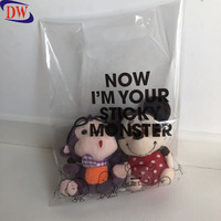 Sac de transport en polyéthylène recyclable pour jouets en peluche, avec poignée découpée, imprimé avec votre propre logo, haute transparence, en PPE