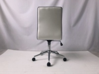 Chaise de bureau sans accoudoirs en PU, design industriel, pivotante, réglable en hauteur, coulissante, pour la maison, le bureau, le salon, l'hôtel, en métal chromé