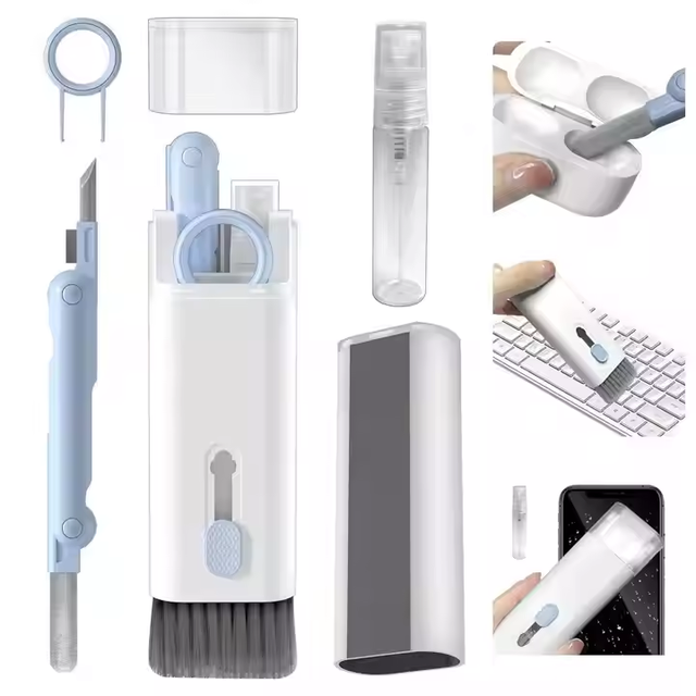 Portable 7-in-1 Electronic Keyboard Cleaning Kit Laptop Cleaner Multi-Function Cleaning Pen with Soft Brush