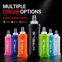 Bouteille d'eau souple en silicone pliable avec valve à morsure, portable, pour la course à pied et le cyclisme