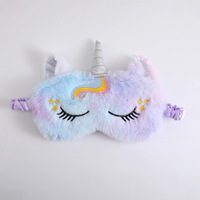 Mignon licorne sommeil masque pour les yeux doux Satin sieste nuit visière couverture confortable bandeau Animal sommeil couvre-yeux