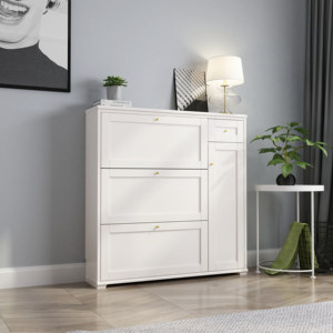 Mobiletto Portascarpe in Legno Massello di Lusso per Ingresso e Corridoio, Stile Moderno e Semplice, Armadio per Esterni - Product Image 2