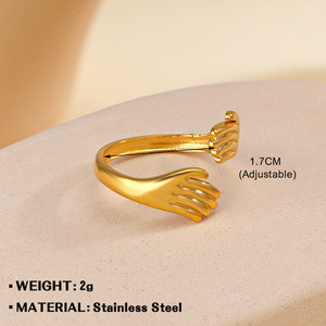 트렌디 한 힙합 스테인레스 스틸 보석 개인 보석 티타늄 스틸 허그 영원 밴드 반지 - Product Image 6