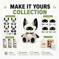 Peluche loup noir et blanc personnalisée pour Halloween, en polyester et coton PP, brodée, anti-stress, vente directe usine, OEM ODM, animal en peluche