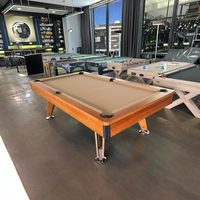 Table de billard d'intérieur en acajou de 8ft9ft Table de billard en ardoise avec poche en PVC et coussin en caoutchouc Système de retour à billes Coussin en MDF