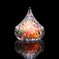 Pot de stockage en cristal de verre moderne Conteneur d'aromathérapie goutte d'eau Petit bonbon à usage alimentaire pour les cadeaux Ornement en gros