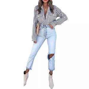 <span class=keywords><strong>Chemise</strong></span> en <span class=keywords><strong>lin</strong></span> et coton pour femmes, style streetwear, style mignon, lavable, best-seller, confortable et décontractée - Product Image 5