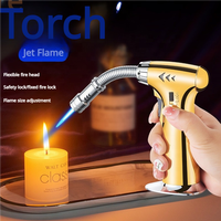 Personnalisé Flexible Long Jet de Gaz Flamme Torche Briquet Métallique Cuisine Cuisson Butane Feu BBQ Extérieur pour L'utilisation de la Cigarette