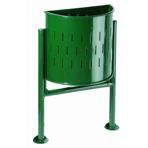 Cestino per Rifiuti Semicircolare 30 L Verde per Uso Esterno - Product Image 2