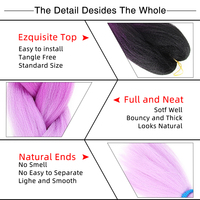 Échantillon Gratuit Extensions de Cheveux en Gros pour Tresses Africaines Ombrées Expression Jumbo Cheveux à Tresser Synthétiques