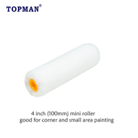 Rouleau de peinture Topman 4 pouces en microfibre, mini-rouleau personnalisable OEM pour peintures acryliques, latex et huiles