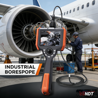 Boroscope Industriel Portable Articulé avec Écran LCD 5 pouces, Sonde 3,9 mm, Articulation 4 Directions, Zoom Numérique 5X, Éclairage Fibre Optique pour
