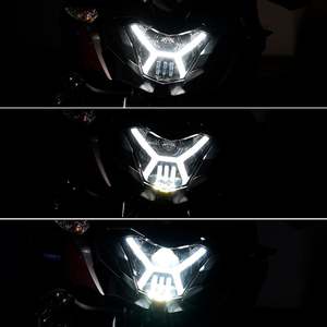 Yongjin בהירות גבוהה פנס קדמי שחור אביזרי רכב אביזרים עבור קוואסאקי x300 z650 2017-2021 - Product Image 5