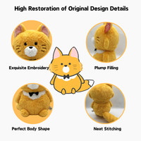 Boneka Rubah Kartun Kustom Grosir, MOQ Fleksibel, Boneka Rubah Isi Dakron Personalisasi, Desain Maskot Kustom, Pita Lucu Kustom