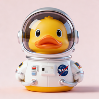 Figurine de canard en vinyle astronaute personnalisée - Cadeau promotionnel à thème d'exploration spatiale