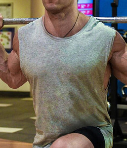 Degli uomini Senza Maniche Palestra Muscle Vest OEM Personalizzabile di Colore Solido Del Ricamo Bodybuilding Fitness Camicia Canotta Tank Top - Product Image 2