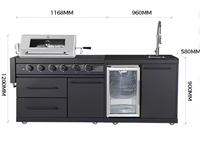 Barbecue en acier inoxydable commercial pour restaurant en plein air
