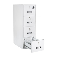 Nouveautés Armoire de classement en métal ignifuge Armoire de rangement en métal 4 tiroirs Sécurité ignifuge Armoire de classement