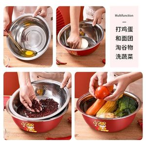 Tazón redondo profundo de acero inoxidable para lavar verduras, sopas, hornear, amasar, batir huevos, tazón para condimentos, Chaozhou, China - Product Image 3