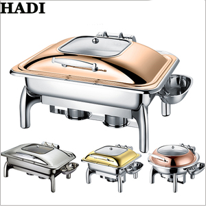 Moderno Acero inoxidable Chafer Dish Hadi Glass Top Factory Venta al por mayor Lanzadera hidráulica eléctrica Económicamente Hotel <span class=keywords><strong>Restaurante</strong></span> - Product Image 6