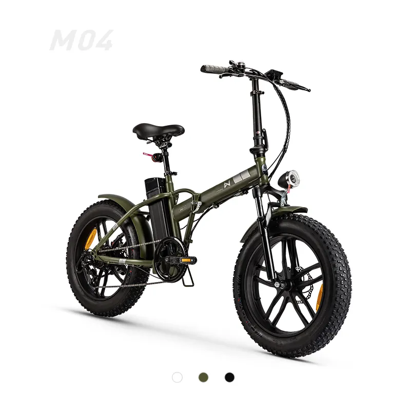 Bicicleta elétrica dobrável poderosa 250w de 20 polegadas, pneu gordo para venda, roda integrada