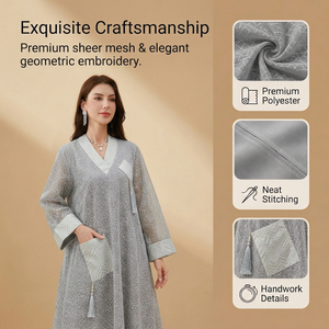 ชุดลำลองสไตล์อิสลามสำหรับผู้หญิง ดีไซน์กระเป๋าหลวมๆ ชุดเดรสยาว สวมใส่สบาย เหมาะสำหรับใส่ที่บ้าน จากผู้ผลิต - Product Image 3