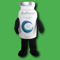 Costume de mascotte en peluche blanche personnalisé en forme de bouteille Blue Sky pour événements publicitaires, adultes, unisexe