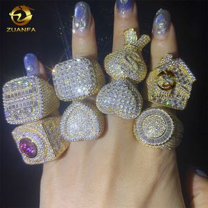 Nhẫn Bộ sưu tập đồ trang sức mỹ vượt qua Kim Cương Tester vvs moissanite Iced out Nhẫn người đàn ông đá 925 Bạc Vàng moissanite Nhẫn - Product Image 3