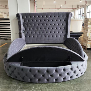 <span class=keywords><strong>Lit</strong></span> King Size Moderne Trilatéral Chesterfield <span class=keywords><strong>Lit</strong></span> Queen Size Meubles avec Revêtement en Tissu de Rangement Durable Écologique - Product Image 4