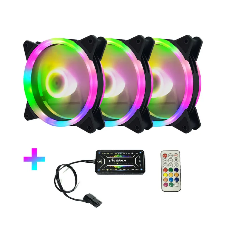 Coolmoon Rgb Fan 120mm Pc Computer Cooling Fan Rgb With Rf Remote Control Speed Led Case Fan Factory Price
