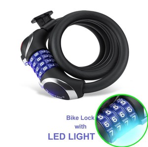 Antivol de vélo lumineux à <span class=keywords><strong>4</strong></span> <span class=keywords><strong>chiffres</strong></span>, <span class=keywords><strong>cadenas</strong></span> à <span class=keywords><strong>code</strong></span> pour vélo, <span class=keywords><strong>cadenas</strong></span> à combinaison pour vélo avec LED - Product Image 2